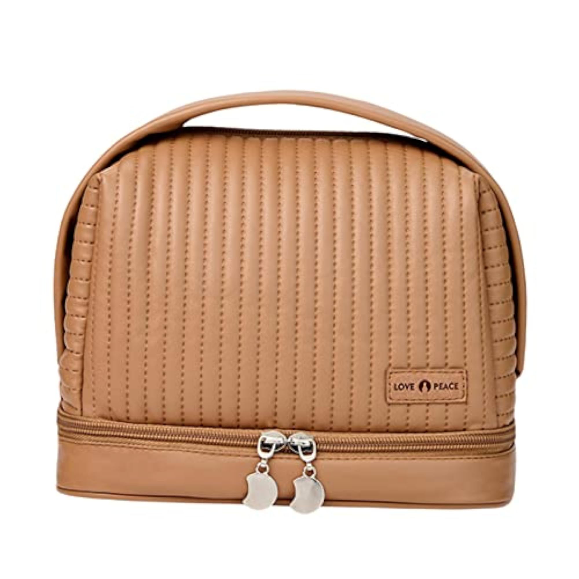 Waterproof Makeup Bag Case Zipper Closure, Coffee